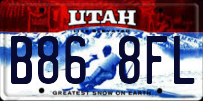 UT license plate B868FL