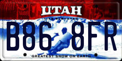UT license plate B868FR