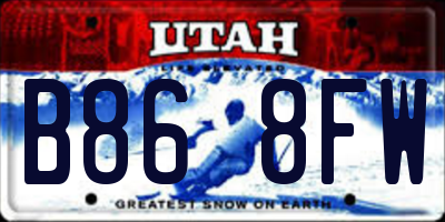 UT license plate B868FW