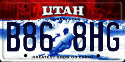 UT license plate B868HG