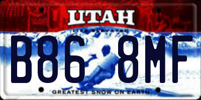 UT license plate B868MF