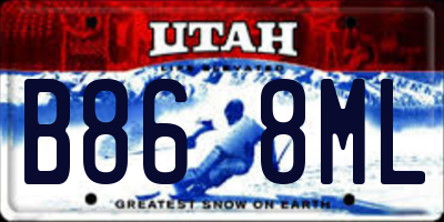 UT license plate B868ML