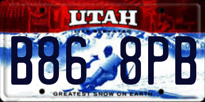 UT license plate B868PB