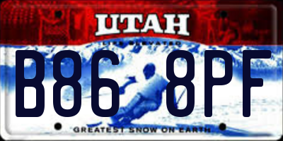 UT license plate B868PF