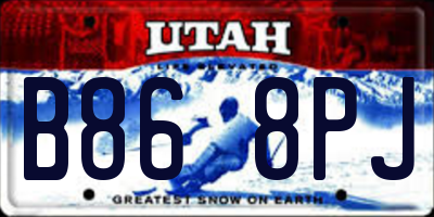 UT license plate B868PJ