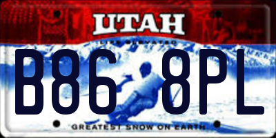 UT license plate B868PL