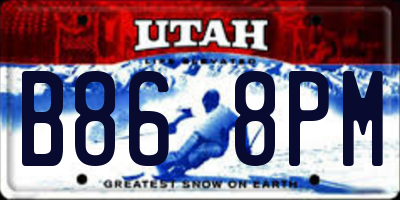 UT license plate B868PM