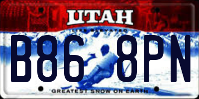 UT license plate B868PN