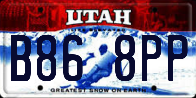 UT license plate B868PP
