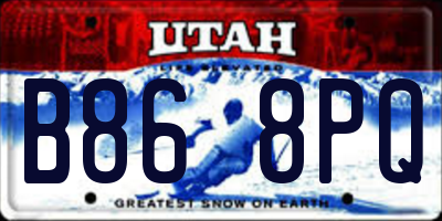 UT license plate B868PQ