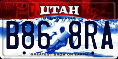UT license plate B868RA