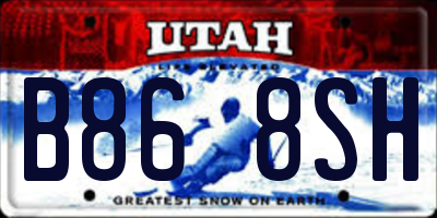 UT license plate B868SH