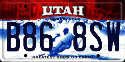 UT license plate B868SW