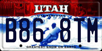UT license plate B868TM