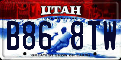 UT license plate B868TW