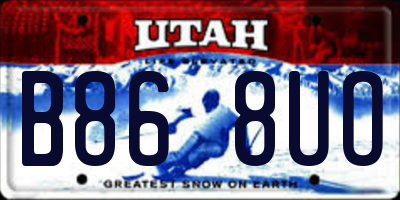 UT license plate B868UO