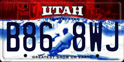 UT license plate B868WJ