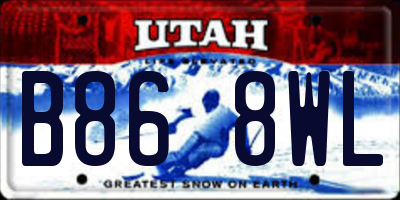UT license plate B868WL