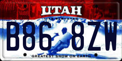 UT license plate B868ZW