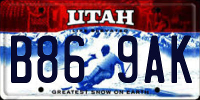 UT license plate B869AK