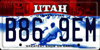 UT license plate B869EM