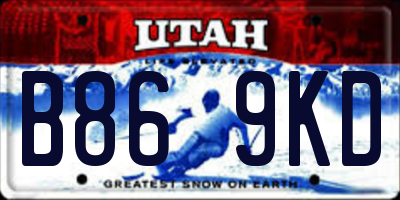 UT license plate B869KD