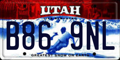UT license plate B869NL