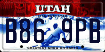 UT license plate B869PB