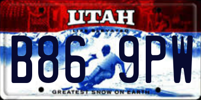 UT license plate B869PW