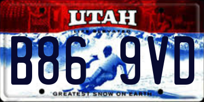 UT license plate B869VD