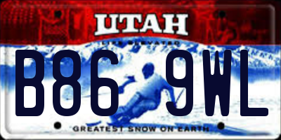 UT license plate B869WL