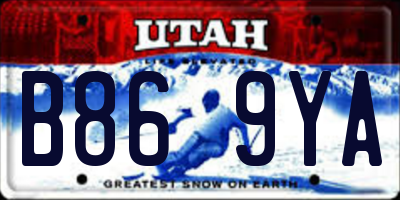 UT license plate B869YA