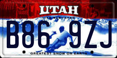 UT license plate B869ZJ