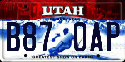 UT license plate B870AP