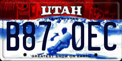UT license plate B870EC