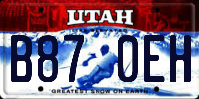 UT license plate B870EH