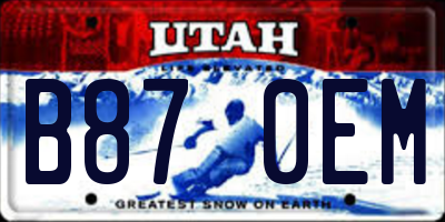 UT license plate B870EM