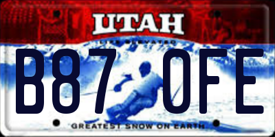 UT license plate B870FE