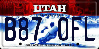 UT license plate B870FL