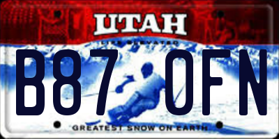 UT license plate B870FN
