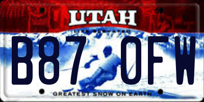 UT license plate B870FW