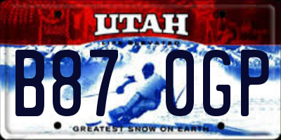 UT license plate B870GP