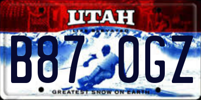 UT license plate B870GZ