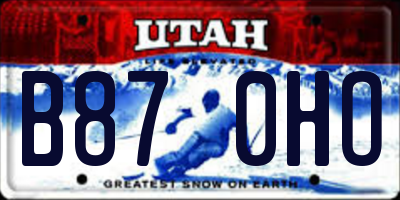 UT license plate B870HO