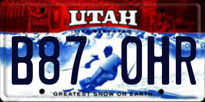 UT license plate B870HR