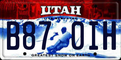 UT license plate B870IH