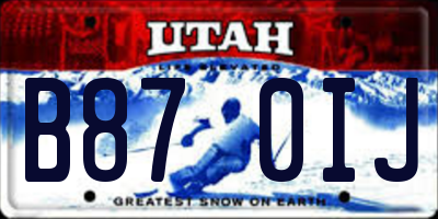 UT license plate B870IJ