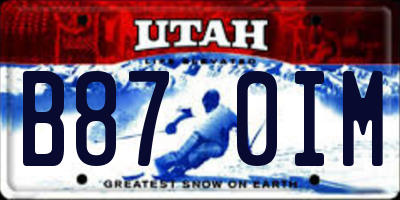 UT license plate B870IM