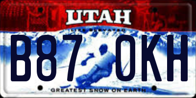 UT license plate B870KH
