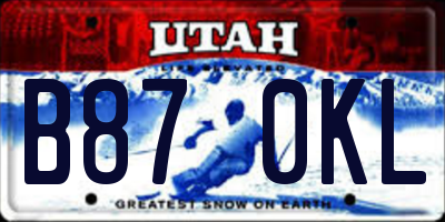 UT license plate B870KL